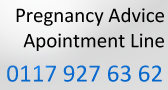 Pregnancy advisory (nhs abortion care) appointments, ring 0117 927 63 62